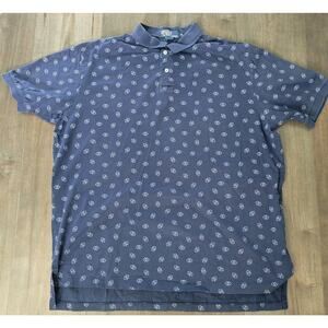 Polo Ralph Lauren Men’s Shirt XL Navy Blue Geometric Print Short Sleeve Casual